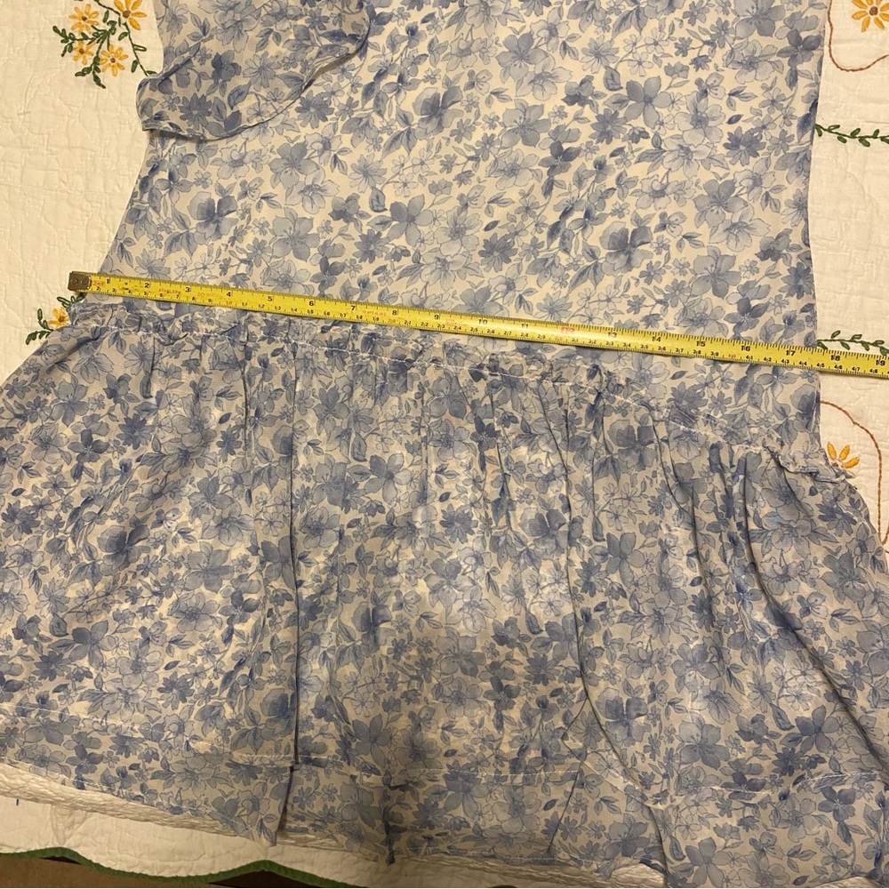 Floral Blue Ruffle Dress - Picture 10 of 10